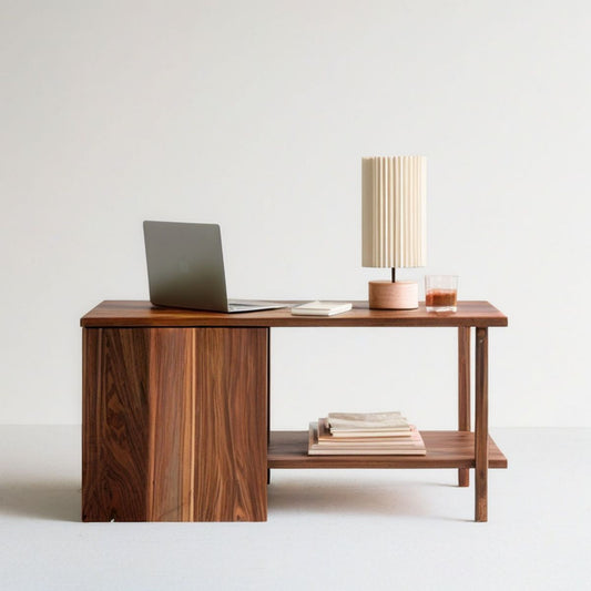 Schreibtisch aus massivem Nussbaumholz, Dunkelbraun, 120 x 55 x 75 cm