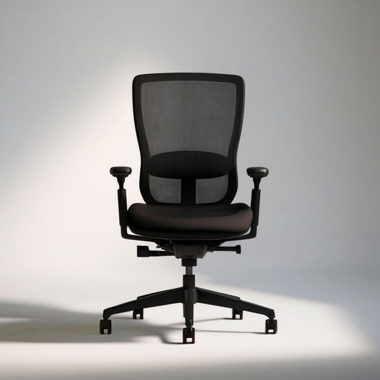 Ergonomischer Bürostuhl mit Netzrücken, höhenverstellbar, Schwarz, 65 x 65 x 113–123 cm