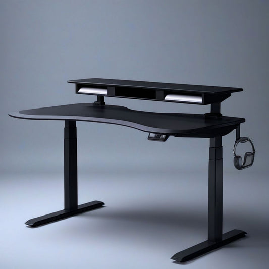Elektrisch höhenverstellbarer Schreibtisch Schwarz, 160 x 80 cm
