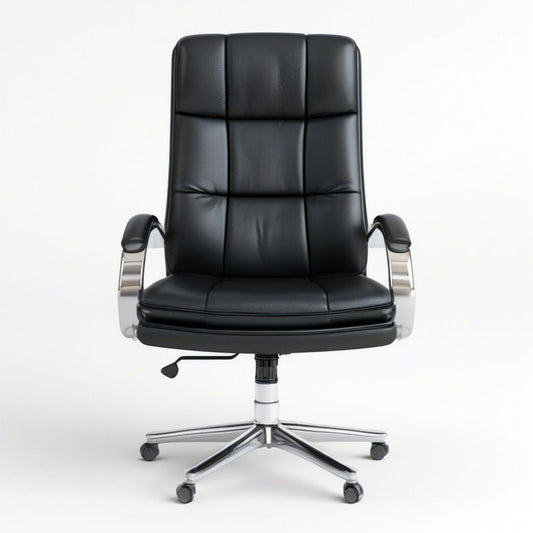 Höhenverstellbarer Chefsessel 65 x 65 x 112–122 cm Schwarz/Silber